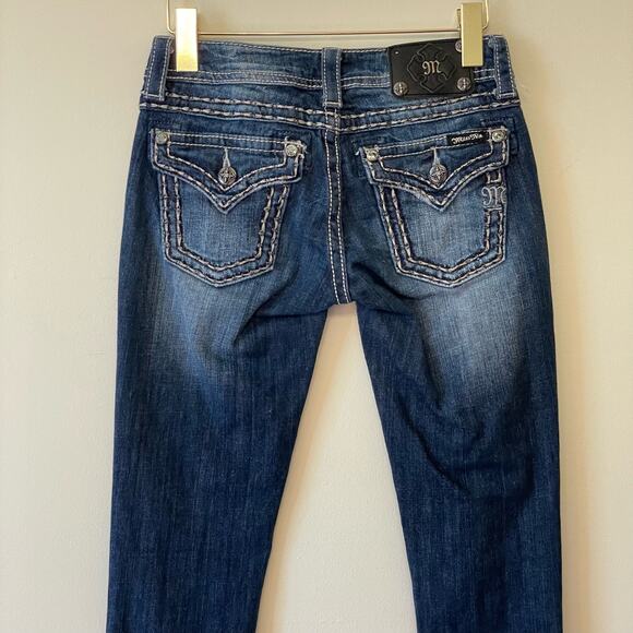 Miss Me Women's Skinny Jeans - Dark Blue - Picture 6 of 7